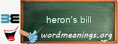 WordMeaning blackboard for heron's bill